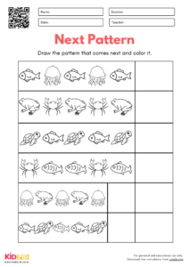 Next Pattern Math Worksheets for Kindergarten - Kidpid