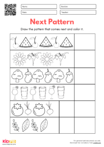 Next Pattern Math Worksheets for Kindergarten - Kidpid