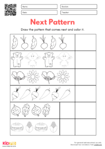 Next Pattern Math Worksheets for Kindergarten - Kidpid