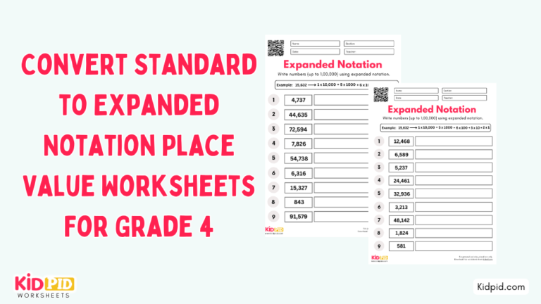 Convert Standard to Expanded Notation Place Value Worksheets For Grade ...