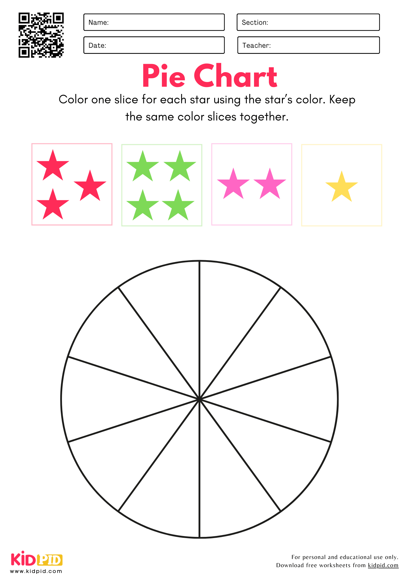 Creating Pie Charts Worksheet For Grade 2 - Kidpid