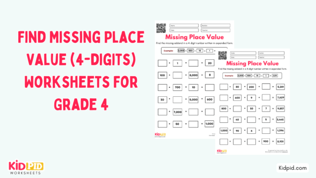 Find Missing Place Value (4-digits) Worksheet For Grade 4 - Kidpid