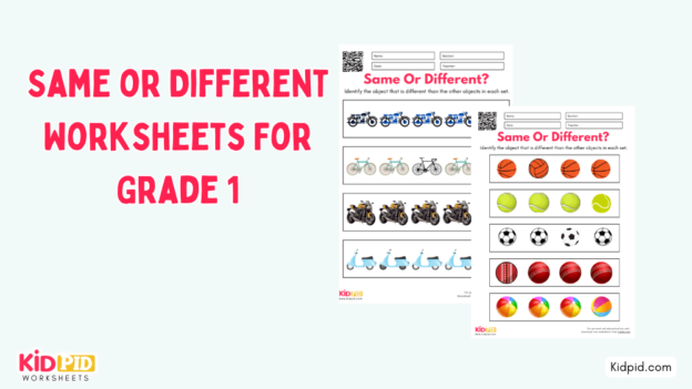 Same or Different Worksheets For Grade 1 - Kidpid