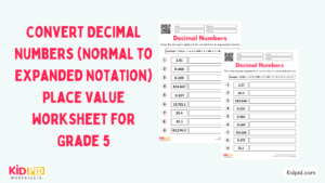 Convert Decimal Numbers (Normal to Expanded Notation) Place Value ...