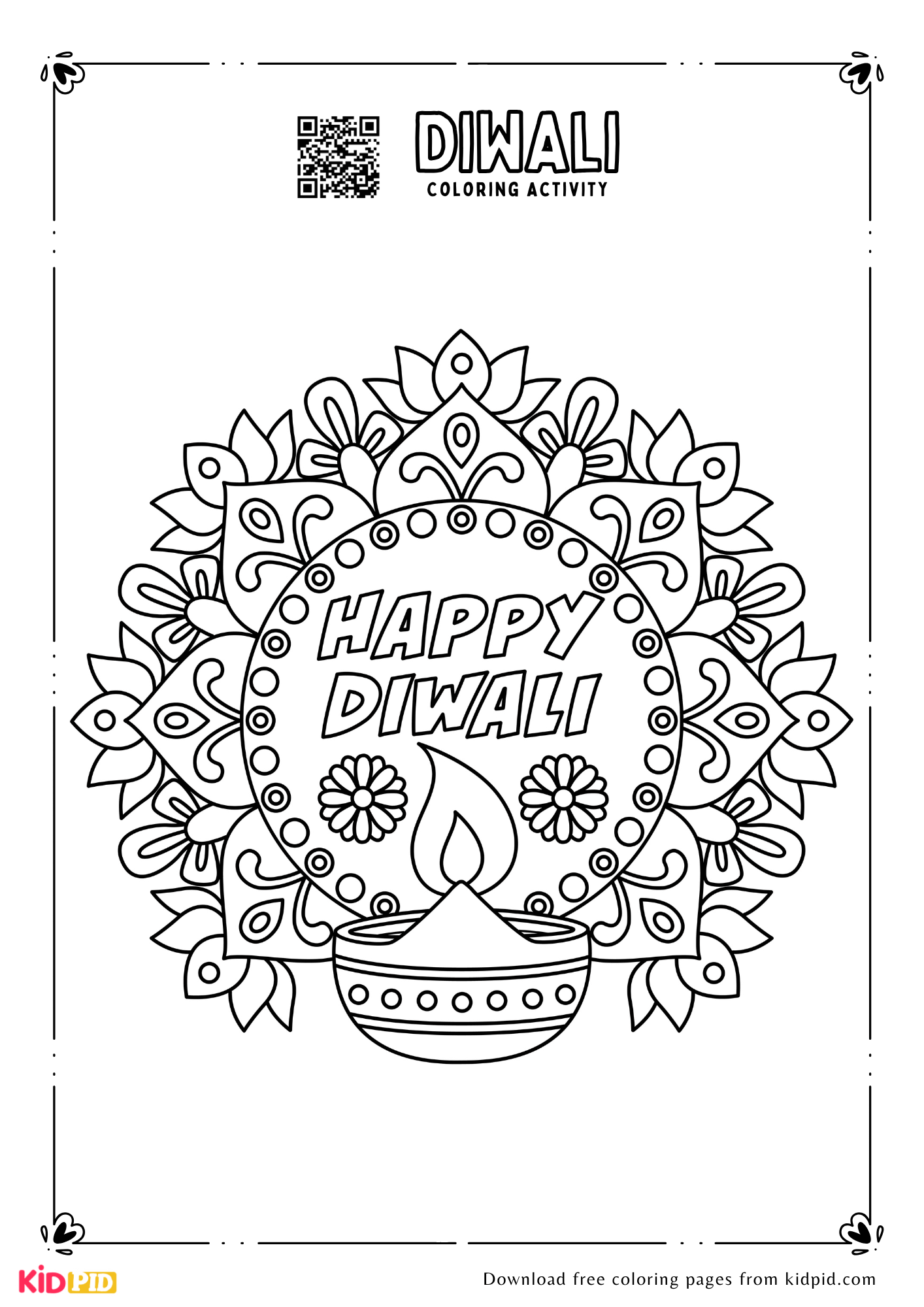 Diwali Coloring Pages For Kids