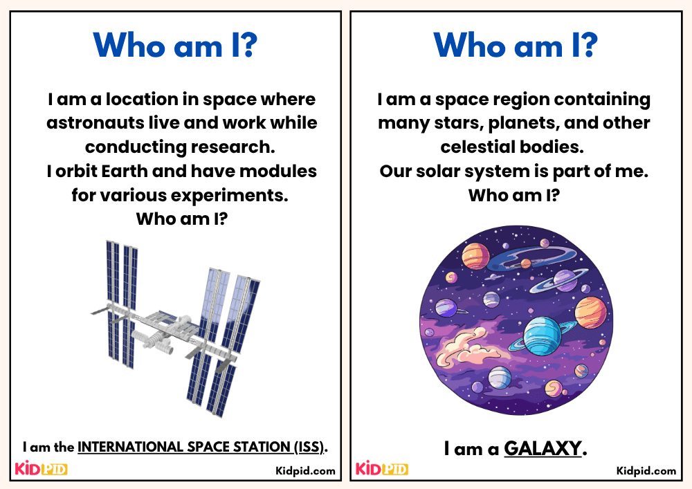 International Space Station (ISS) and Galaxy - Space Riddles