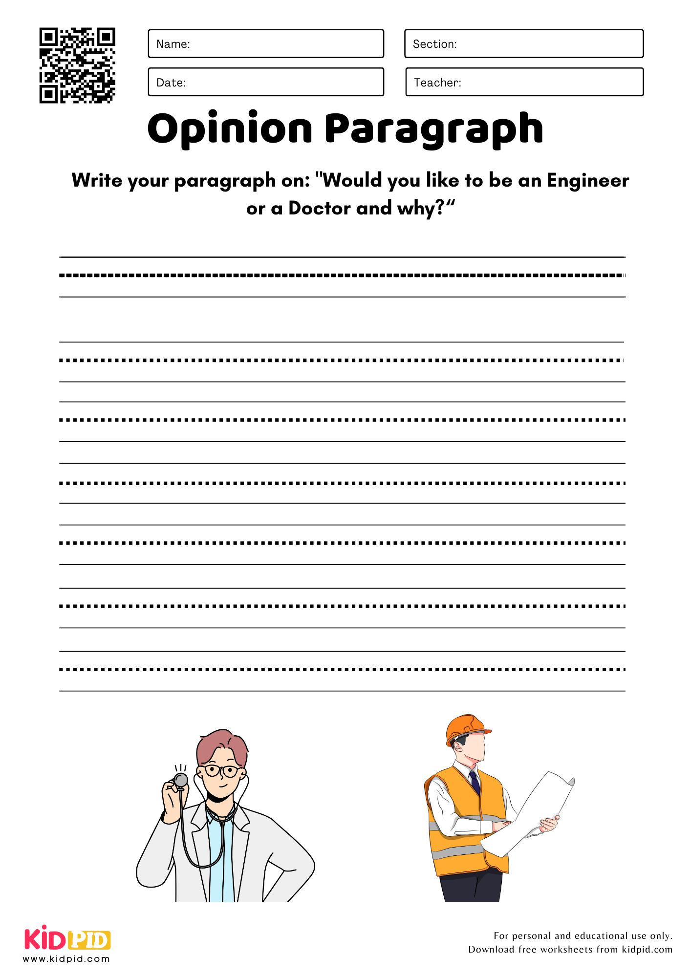 Opinion Paragraph Worksheet For Grade 2