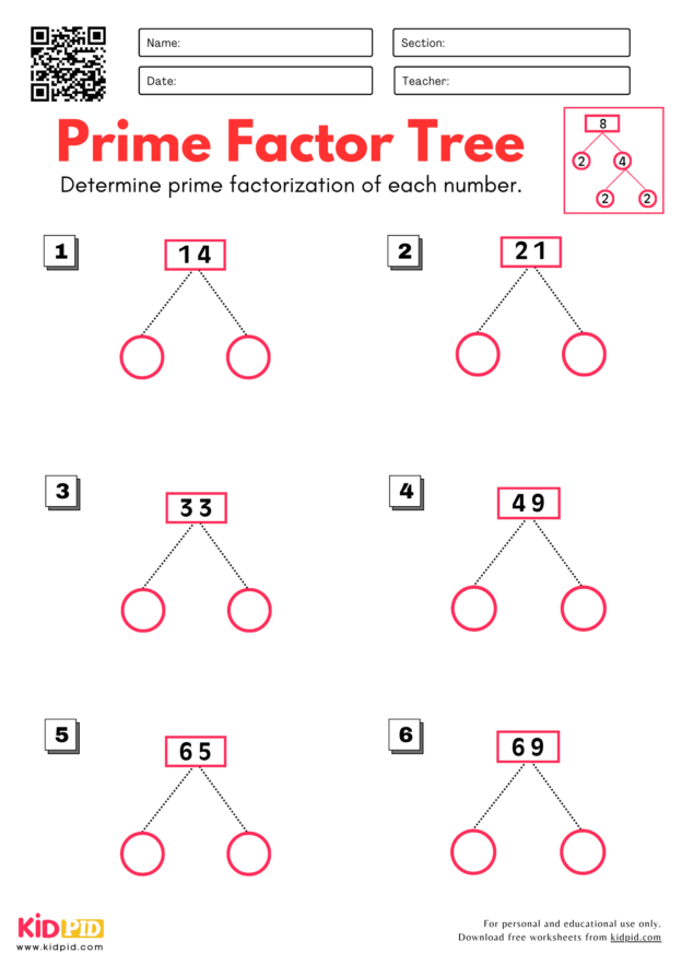 Factoring Worksheets for Grade 4 - Kidpid