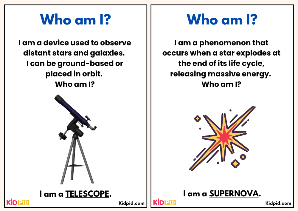 Telescope and Supernova - Space Riddles