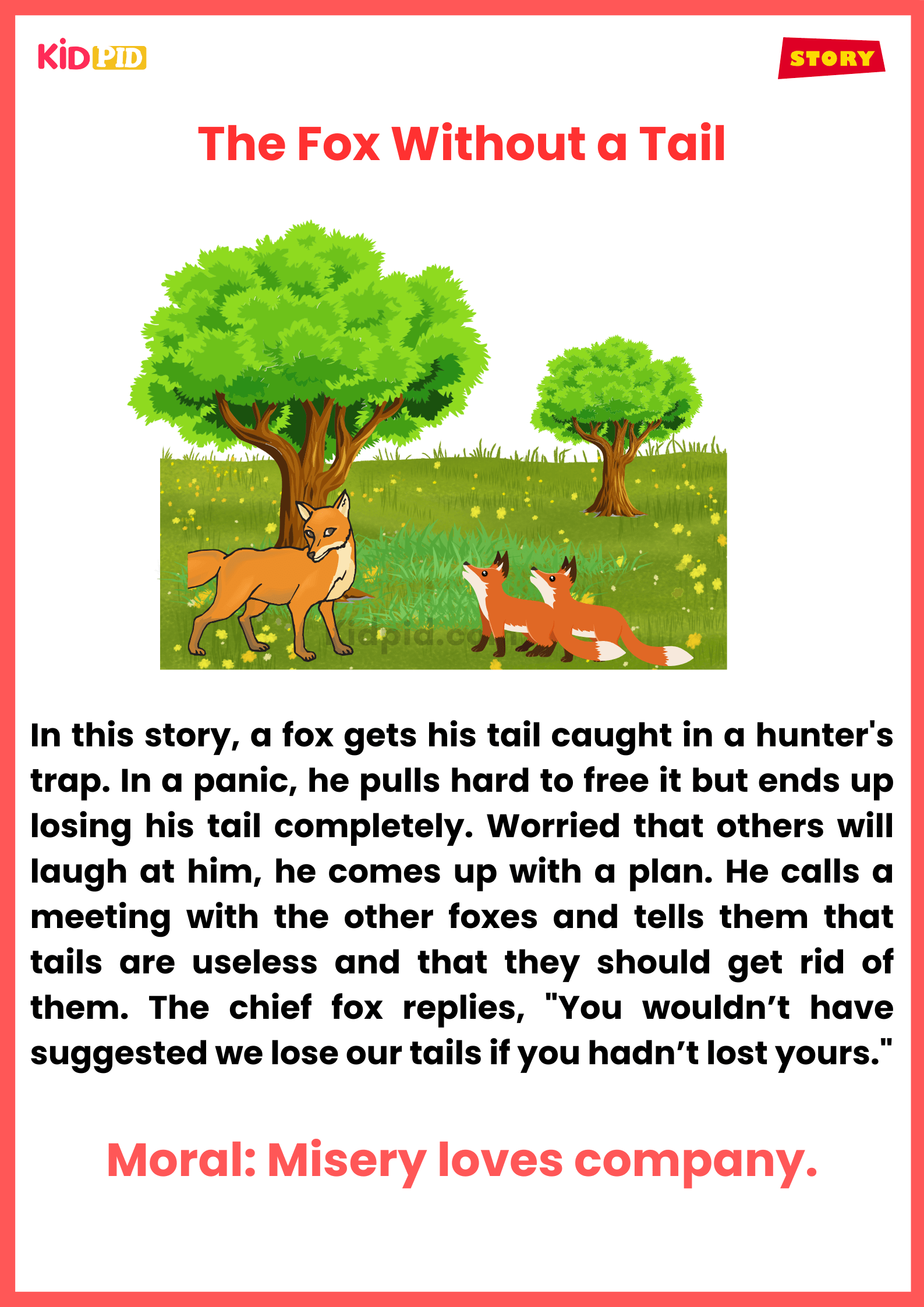 The Fox Without a Tail - Short Bedtime Stories With Moral