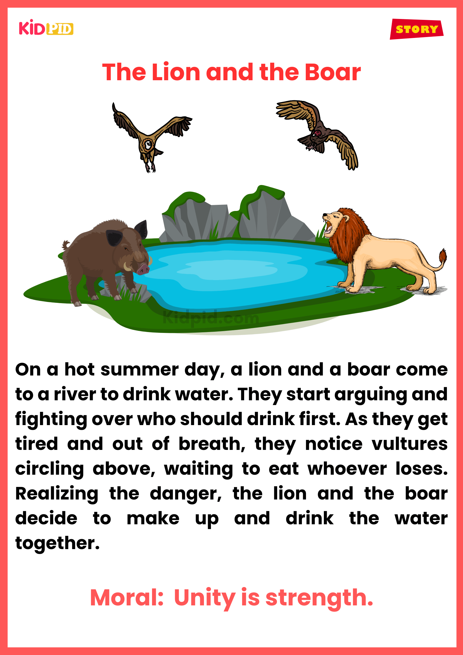 The Lion and the Boar - Short Bedtime Stories With Moral