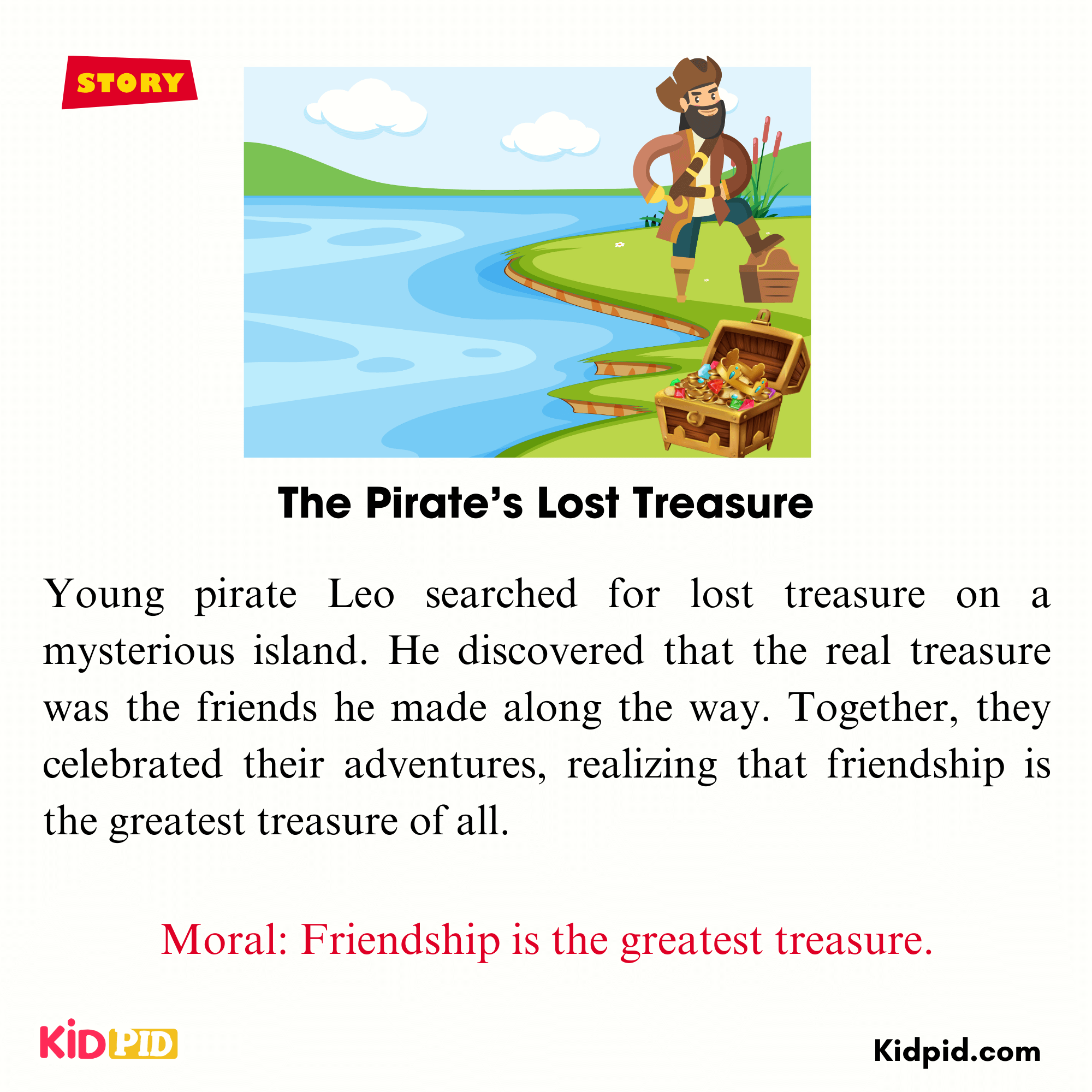 The Pirate’s Lost Treasure - Short Moral Stories For Grade 2