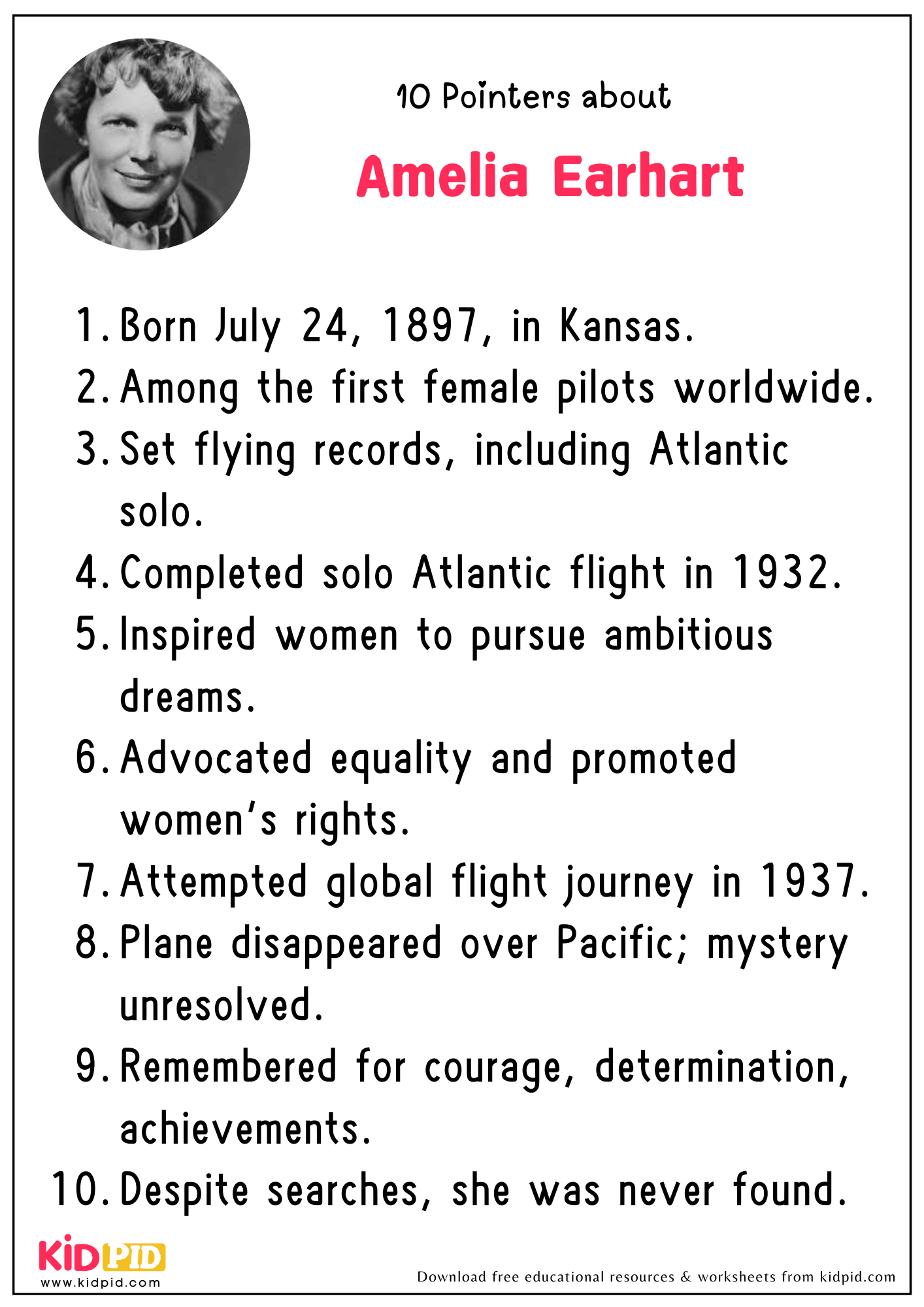10 Key Points about Amelia Earhart
