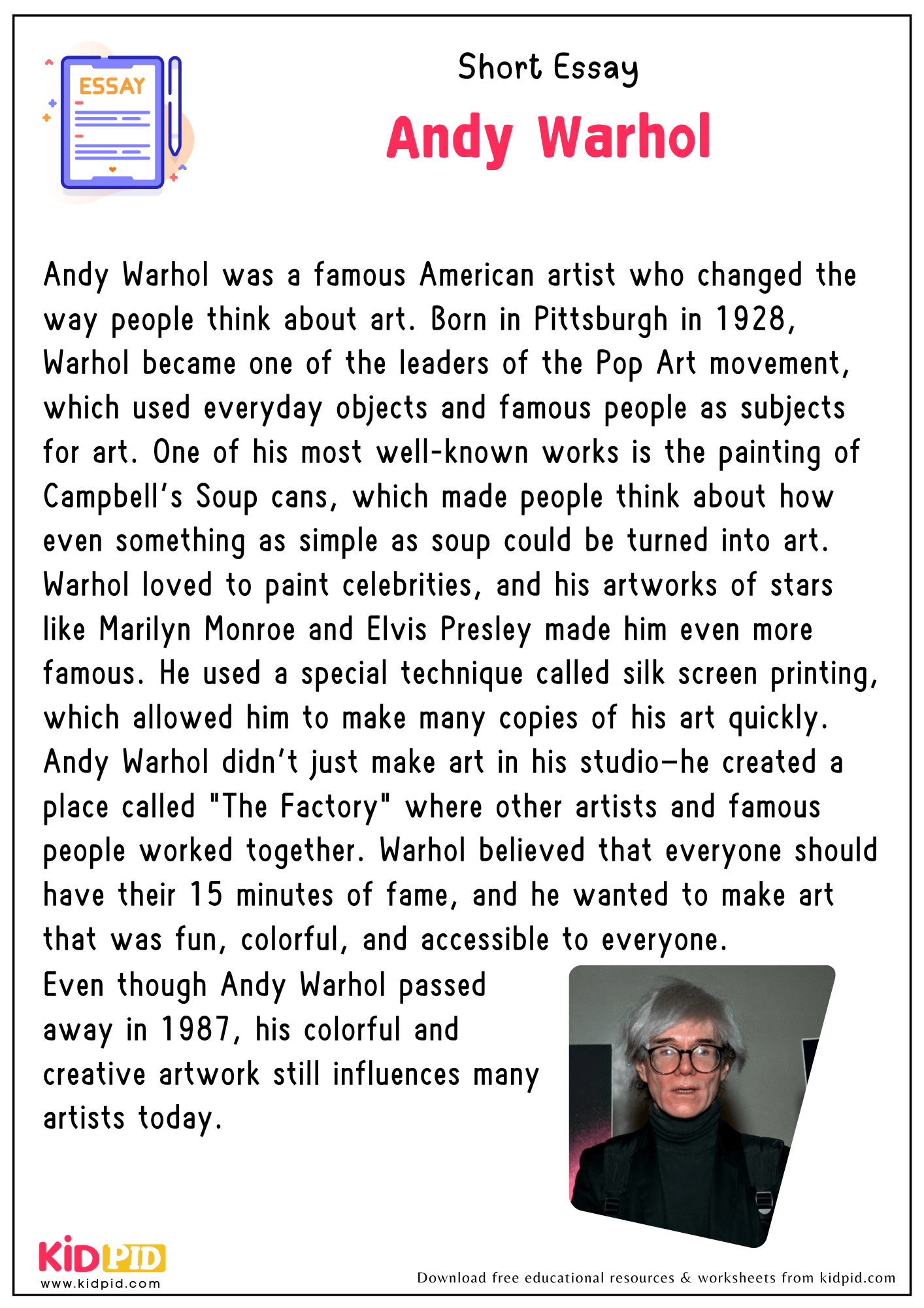 Short Essay on Andy Warhol
