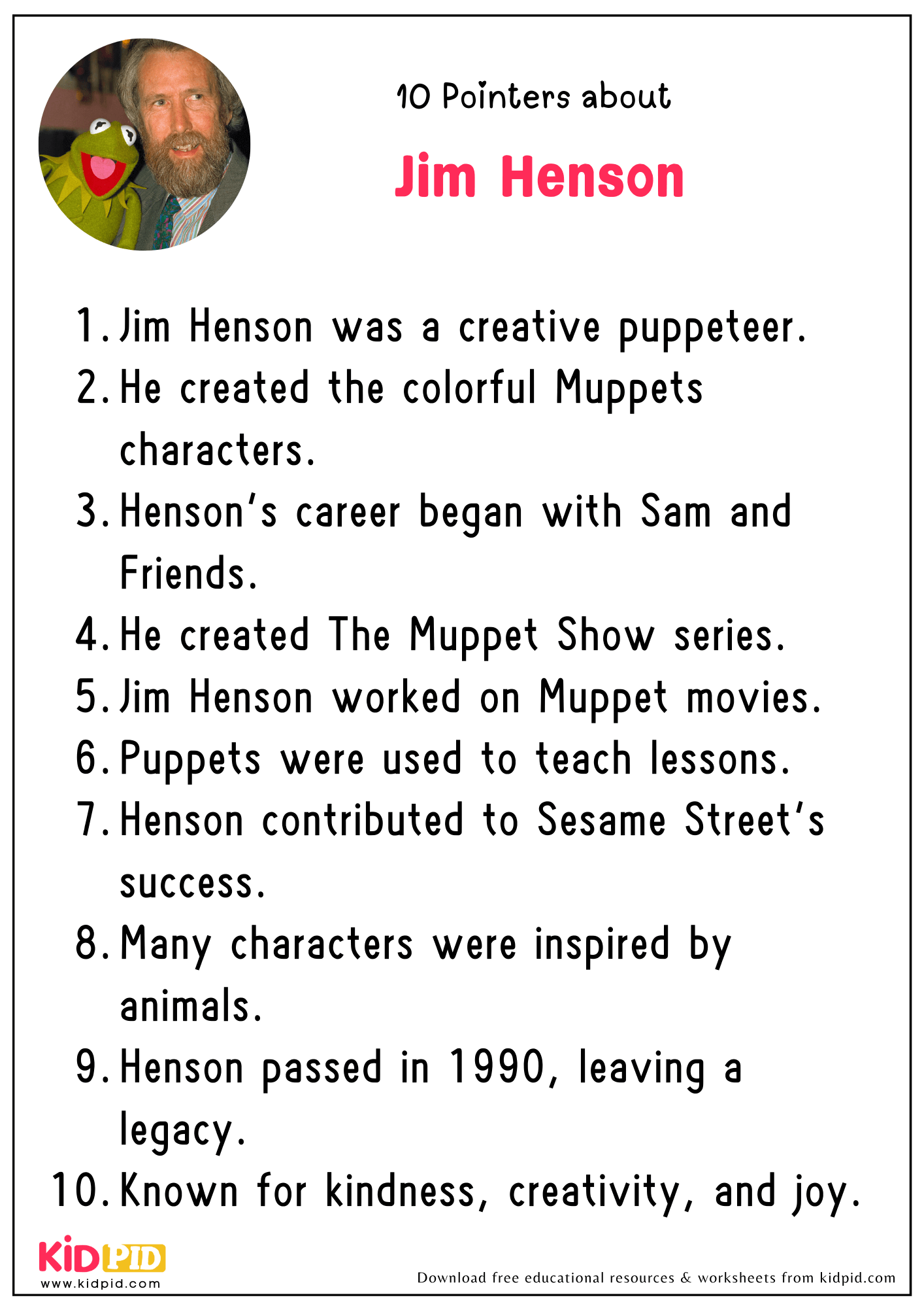 10 Points on the topic ‘Jim Henson’