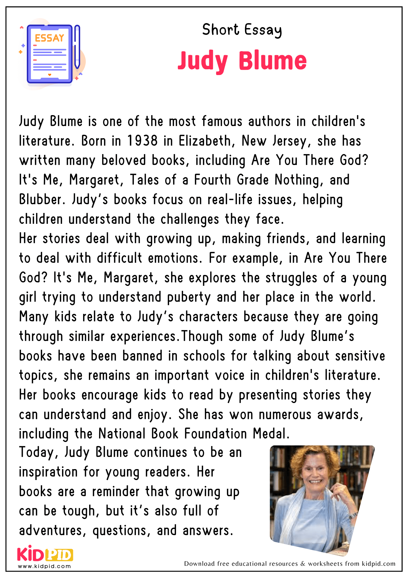 Short Essay on Judy Blume