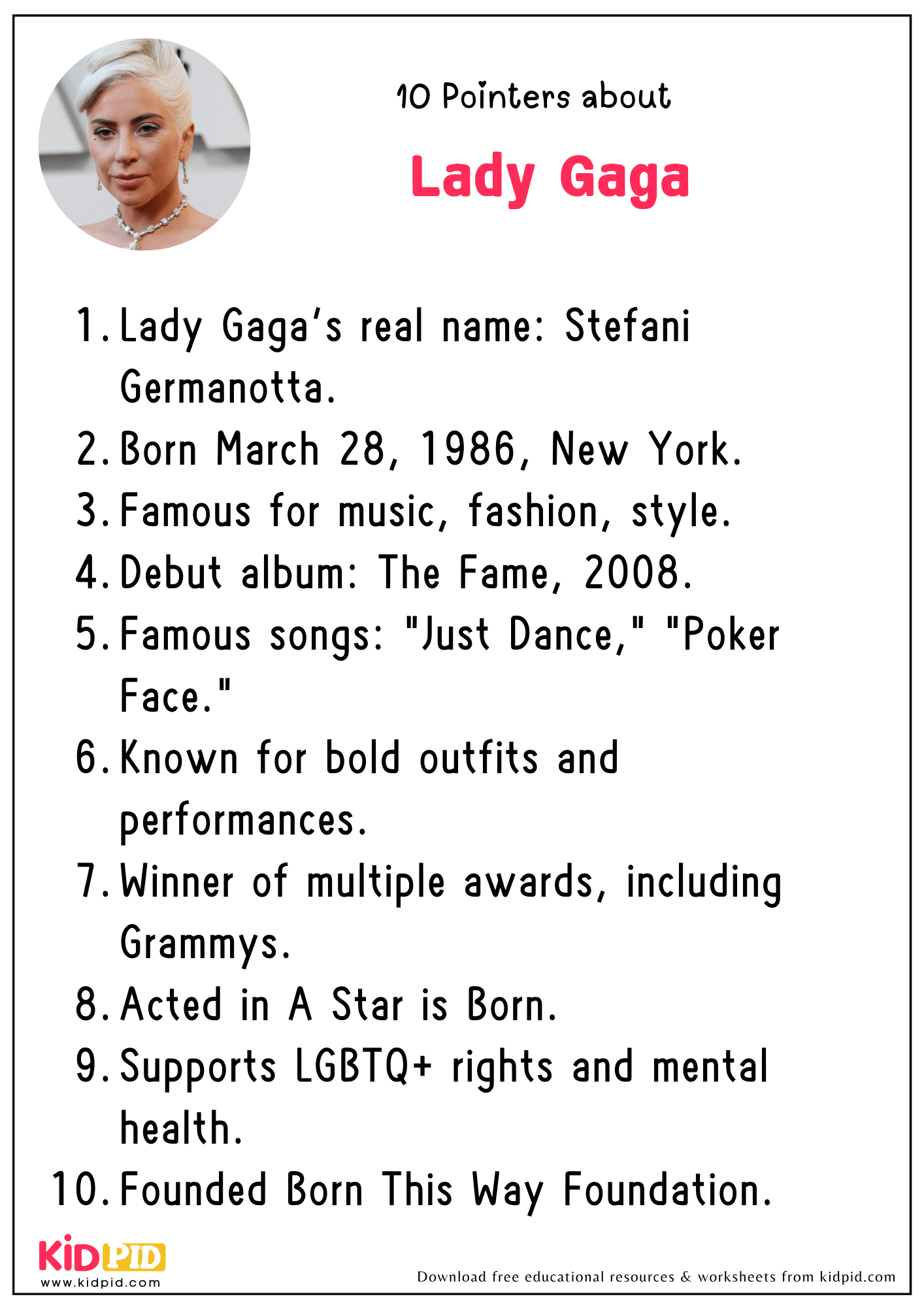 10 Points On The Topic "Lady Gaga"