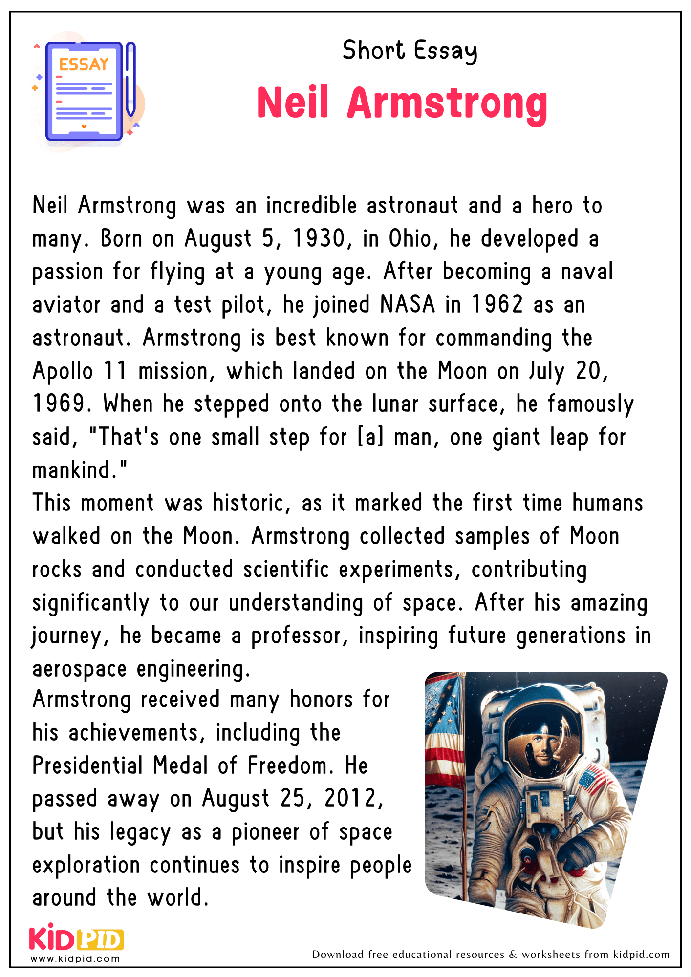 Short Essay on Neil Armstrong
