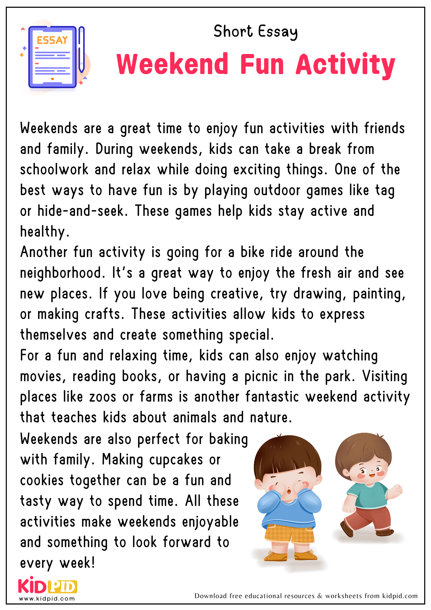 Short Essay on Weekend Fun Activity