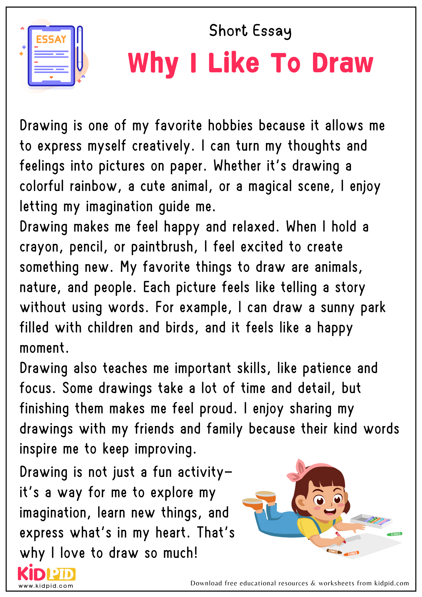 Short Essay Why I Like to Draw
