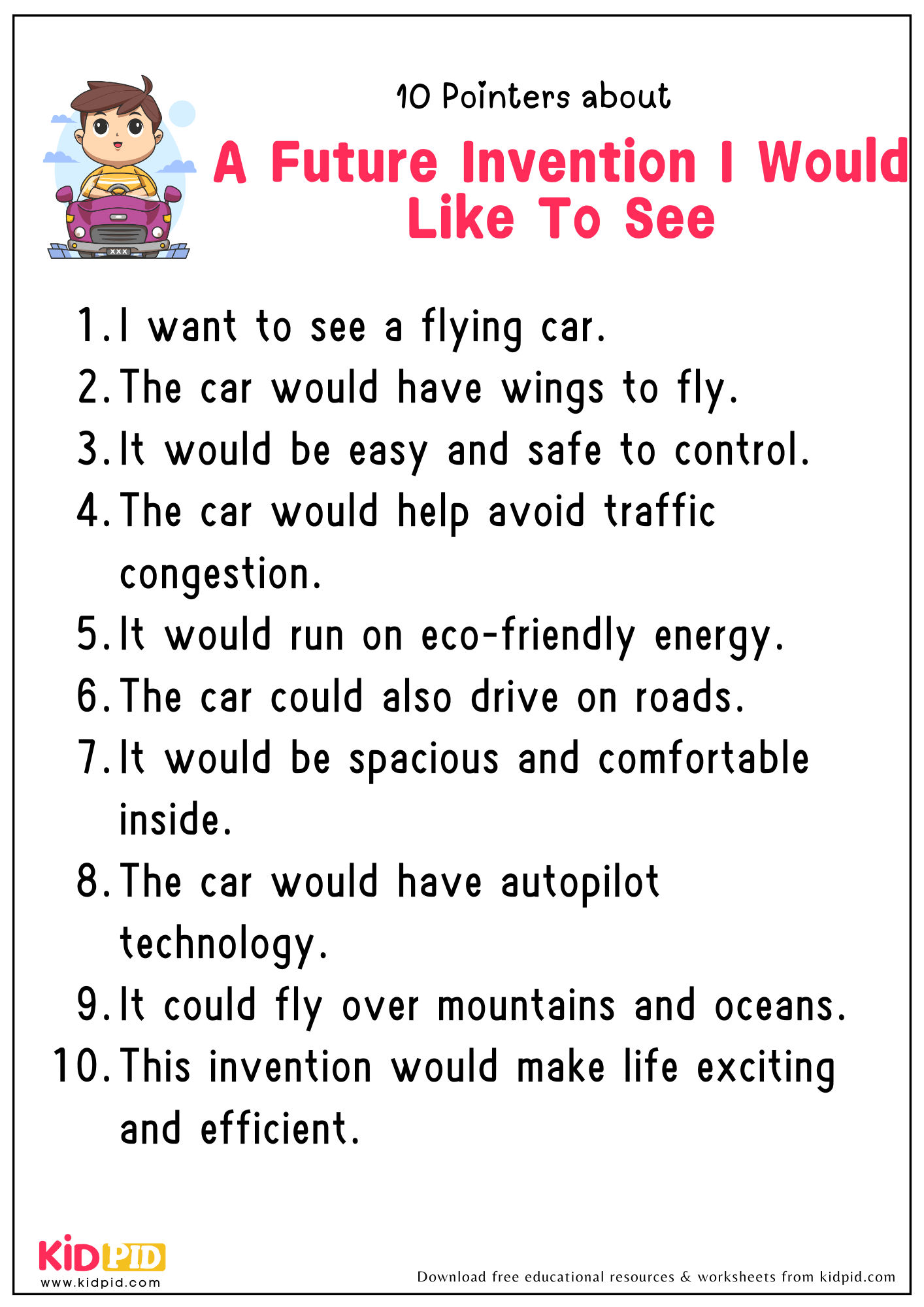 10 Points about A Future Invention I Would Like To See