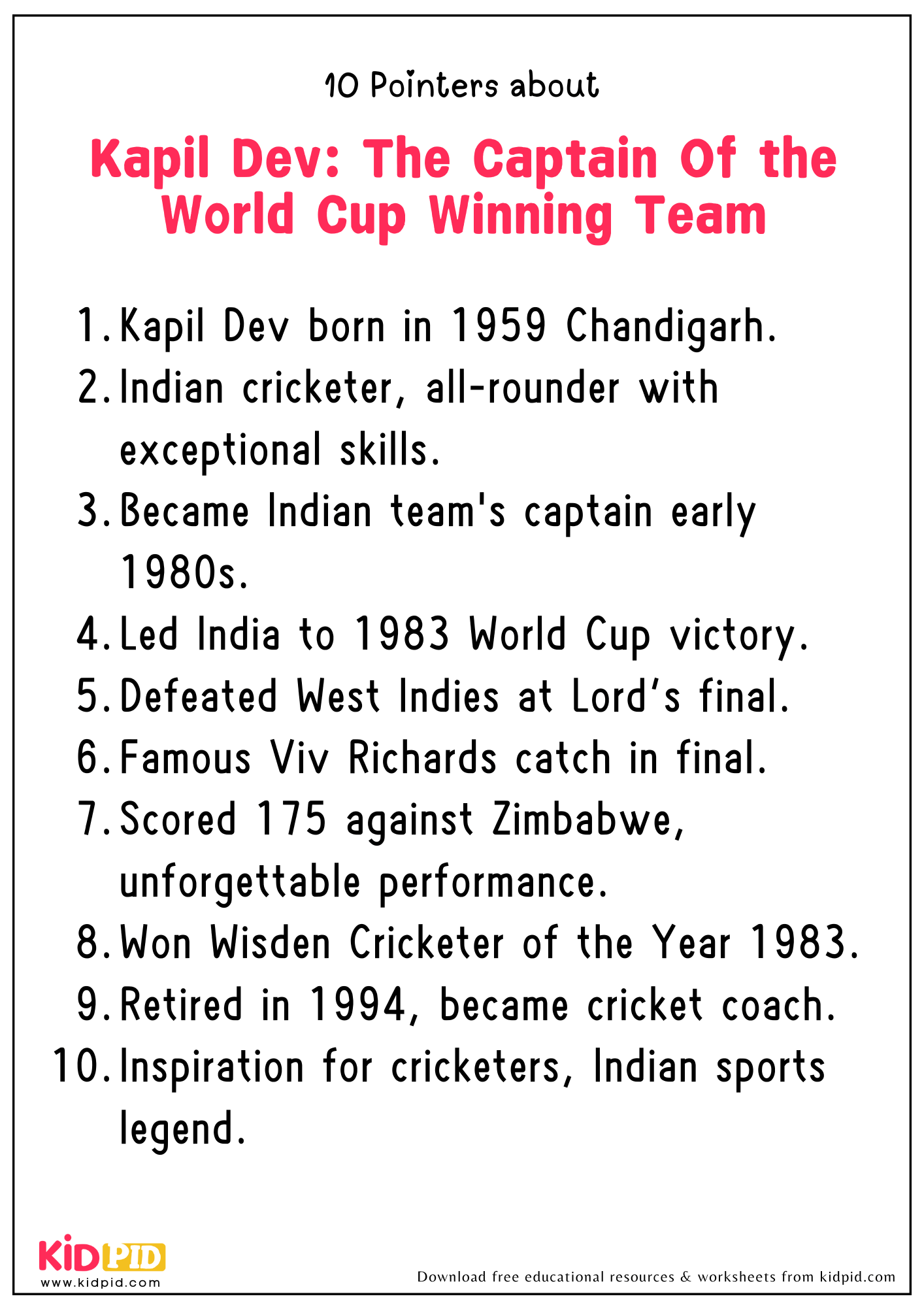 10 Pointers about Kapil Dev: The Captain of the World Cup Winning Team