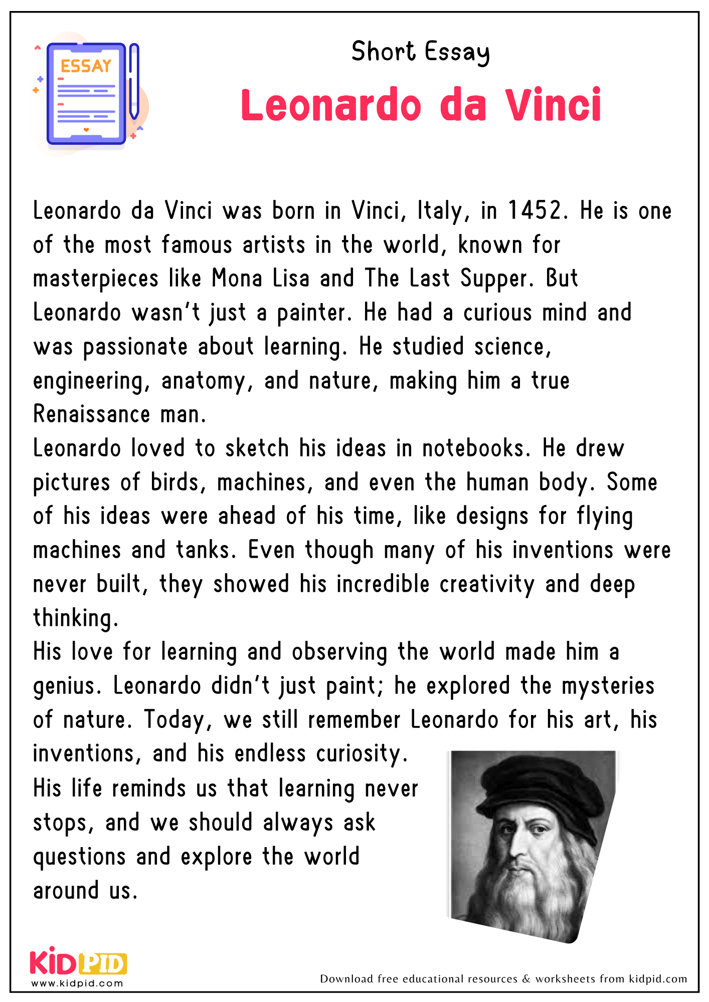 Short Essay on Leonardo da Vinci