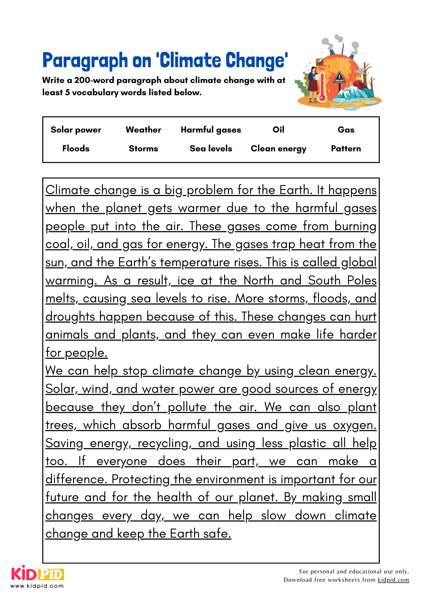 Paragraph on 'Climate Change' - 200 Words