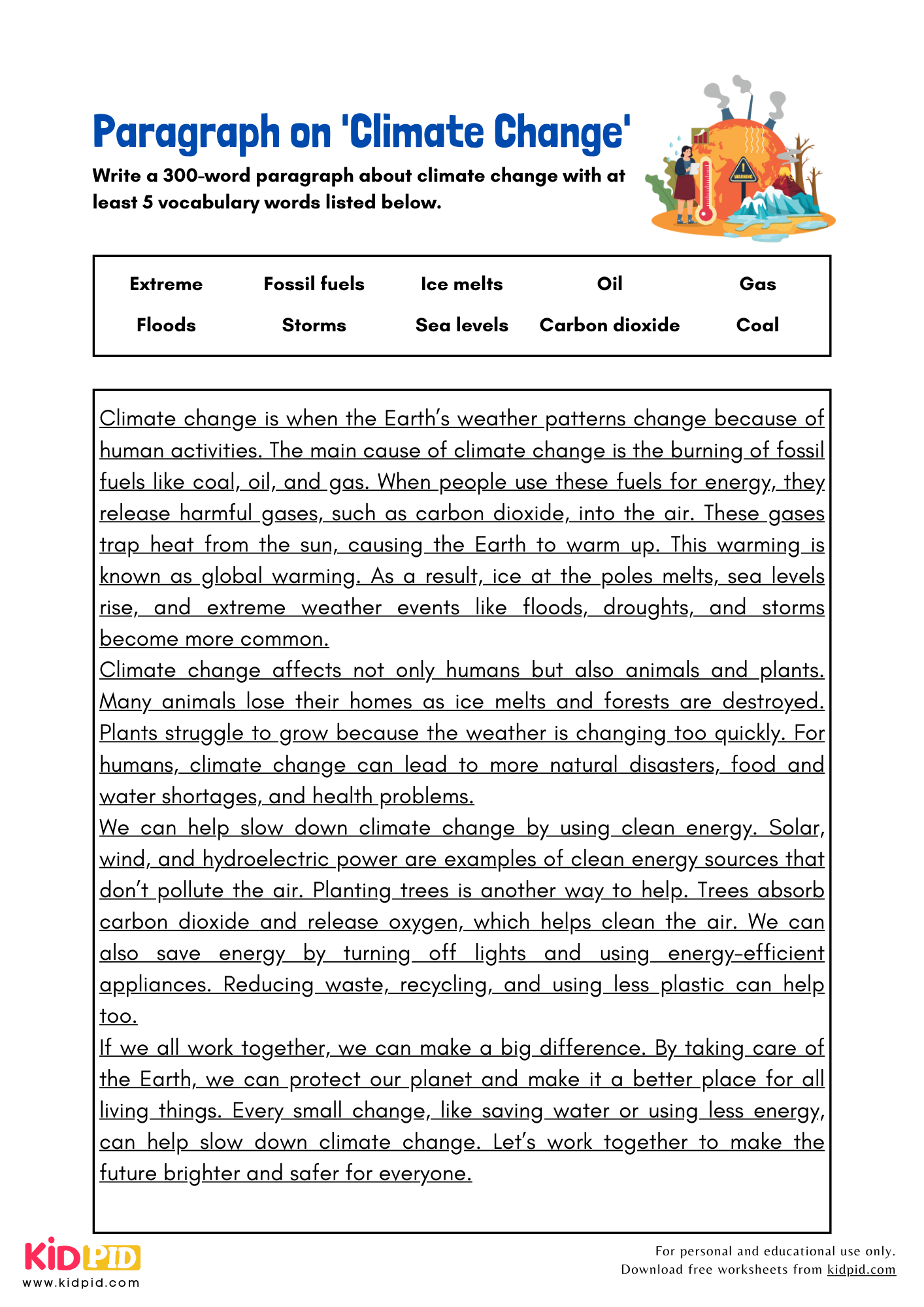 Paragraph on 'Climate Change' - 300 Words