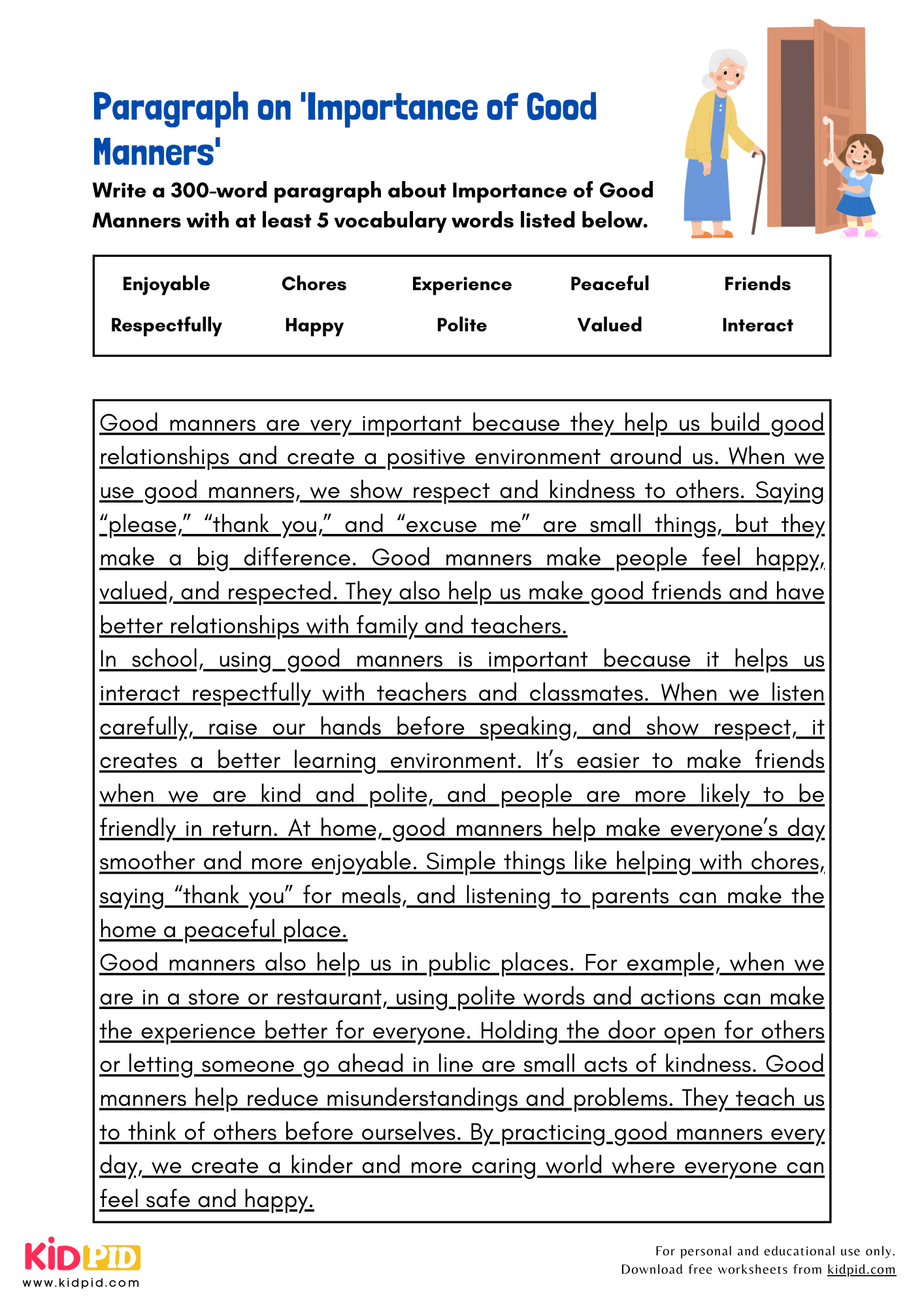 Paragraph on 'Importance of Good Manners' - 300 Words