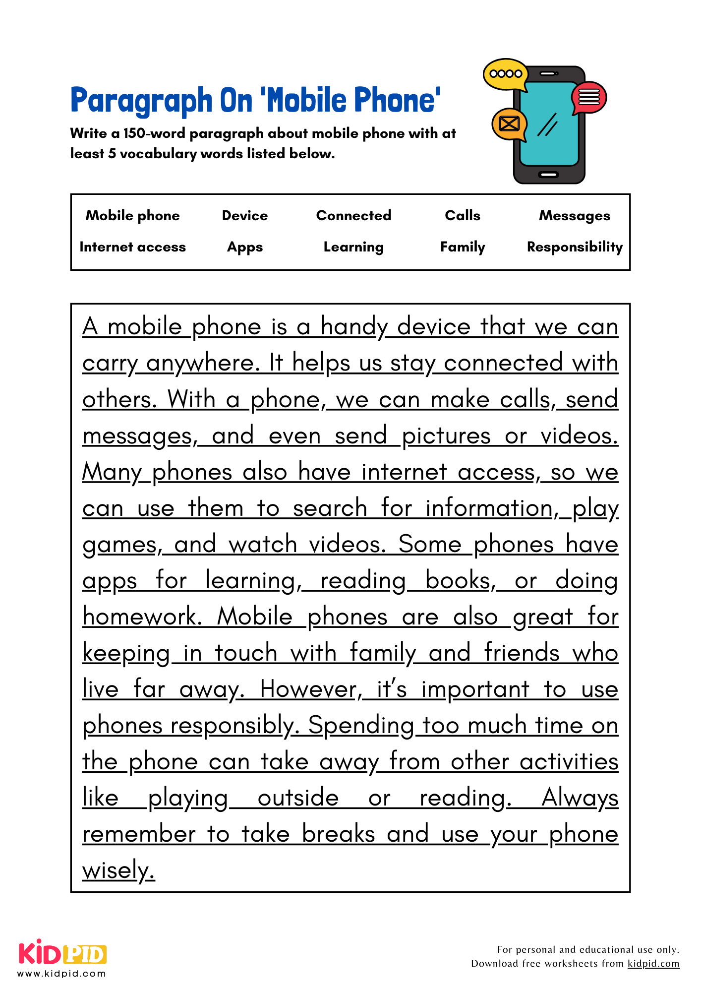 Paragraph On 'Mobile Phone' - 150 Words