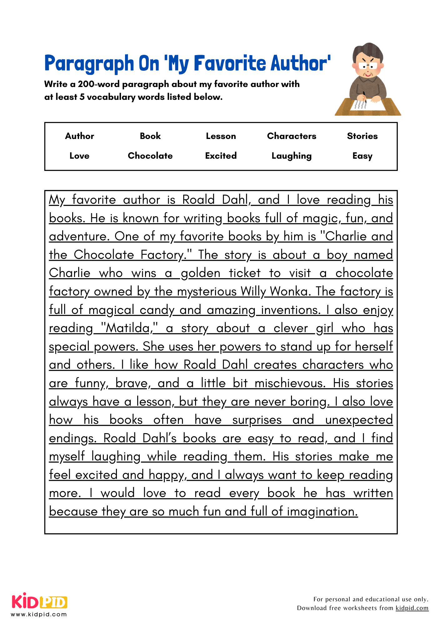 Paragraph on 'My Favorite Author' - 200 Words