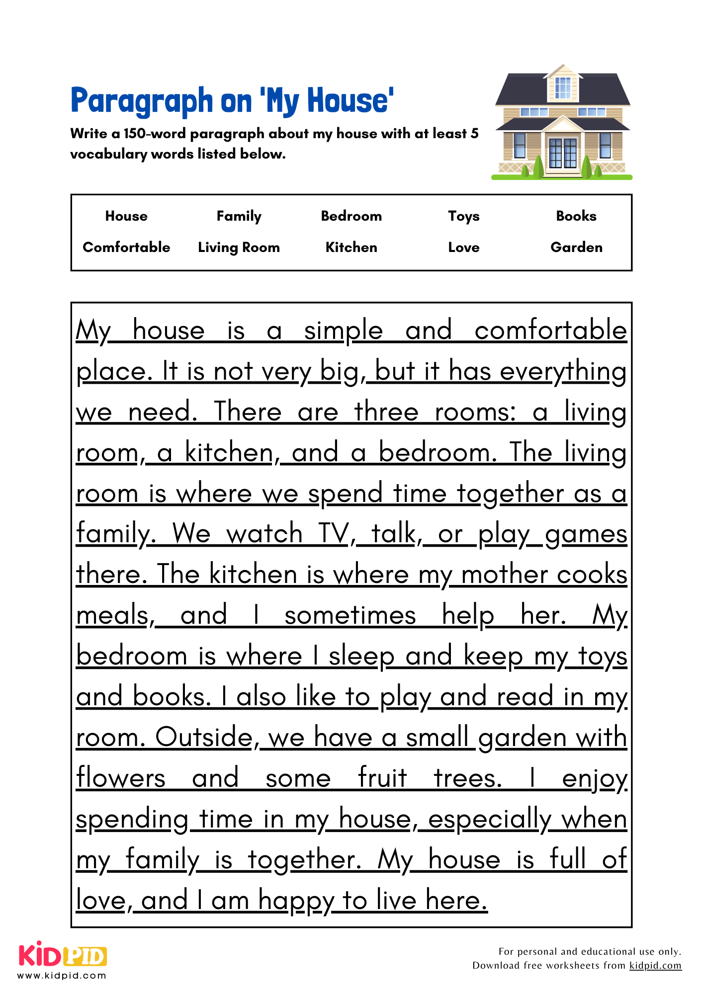 Paragraph on 'My House' - 150 Words
