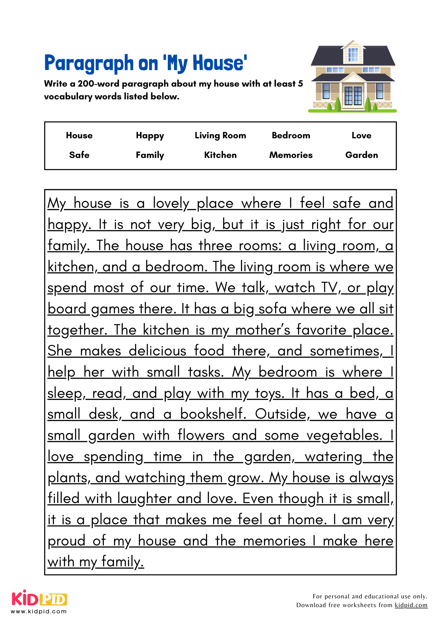 Paragraph on 'My House' - 200 Words