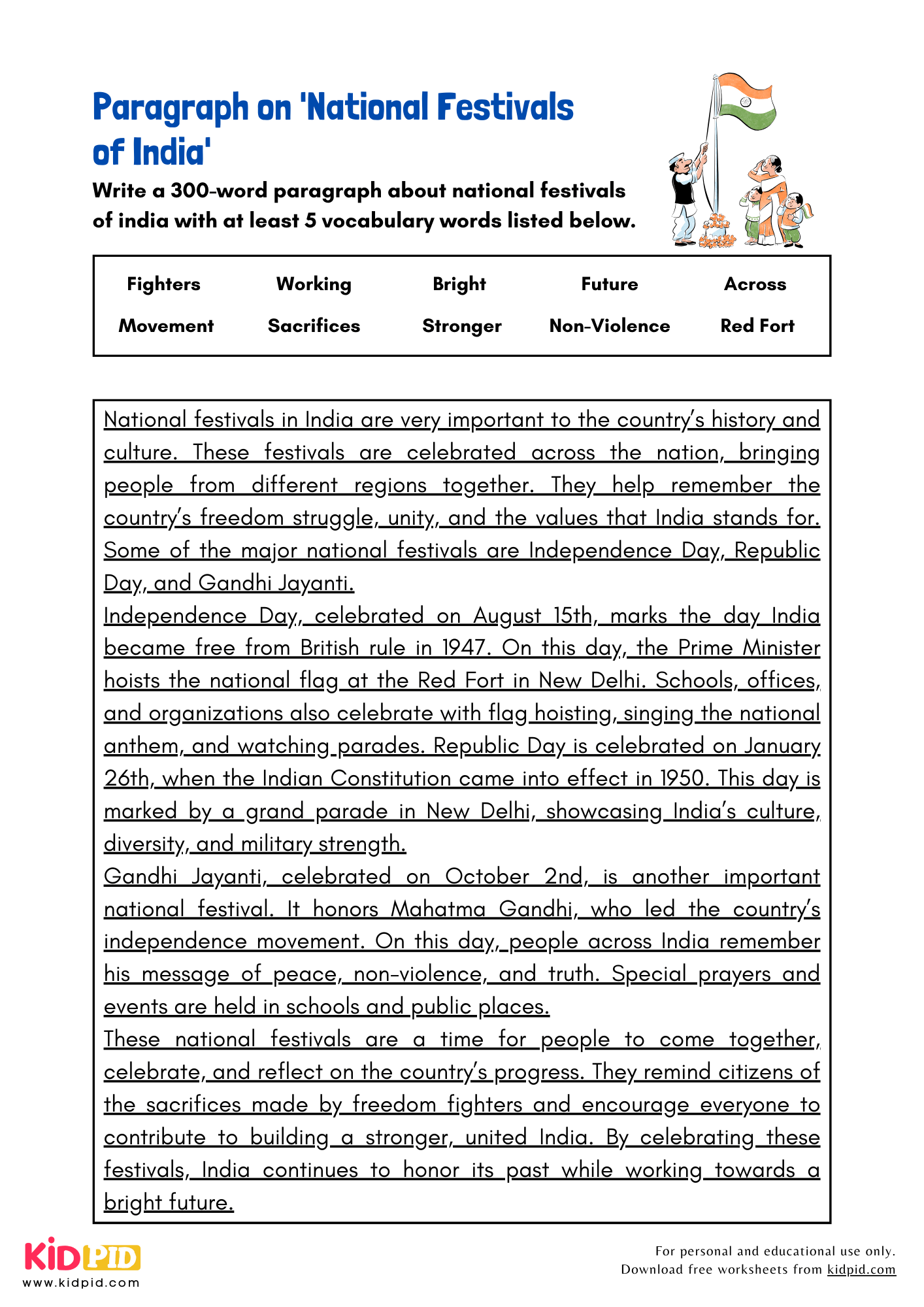 Paragraph on 'National Festivals of India' - 300 Words