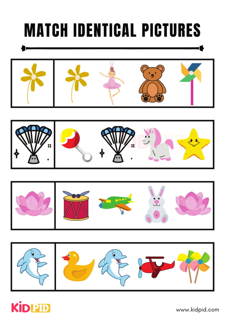 Match Identical Pictures Workbook - Kidpid
