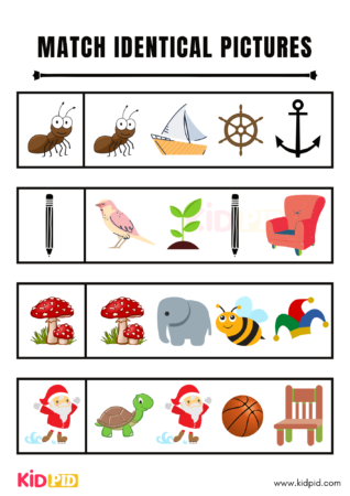Match Identical Pictures Workbook - Kidpid