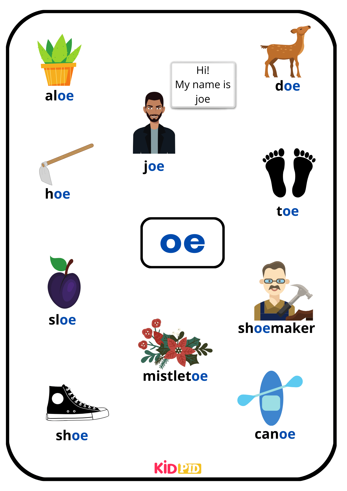 oe - Phonics Words Book