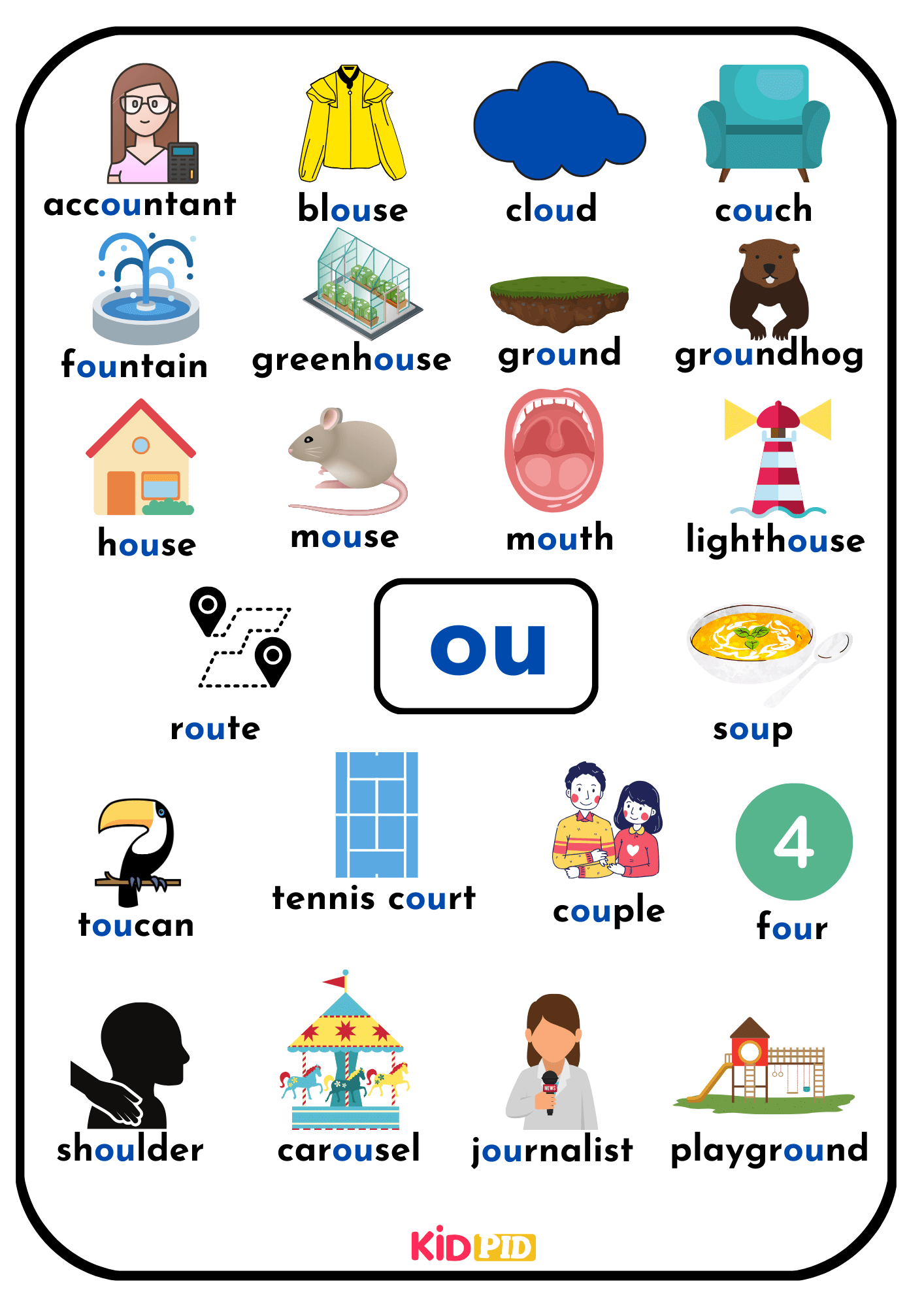 ou - Phonics Words Book