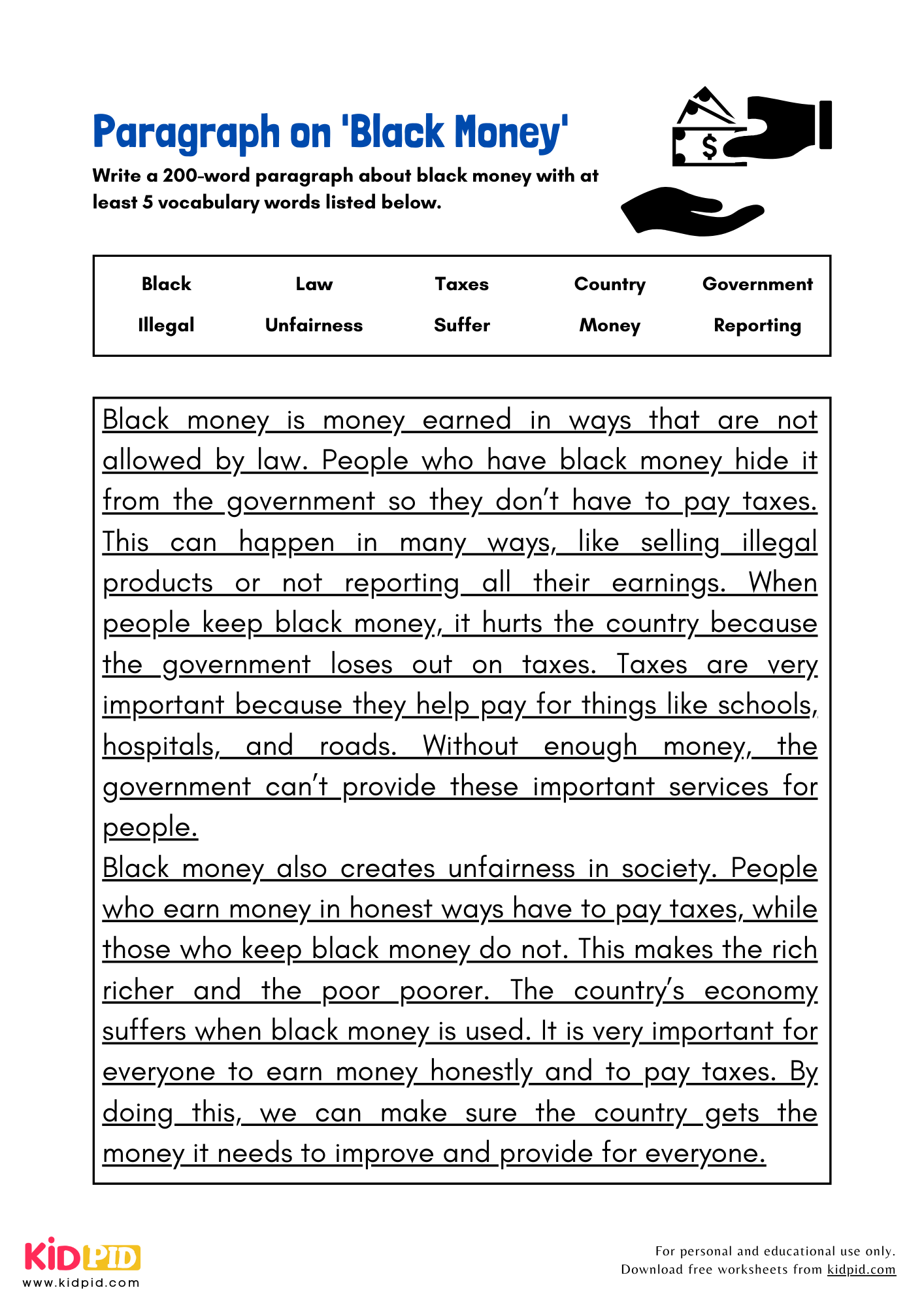 Paragraph on 'Black Money' - 200 Words
