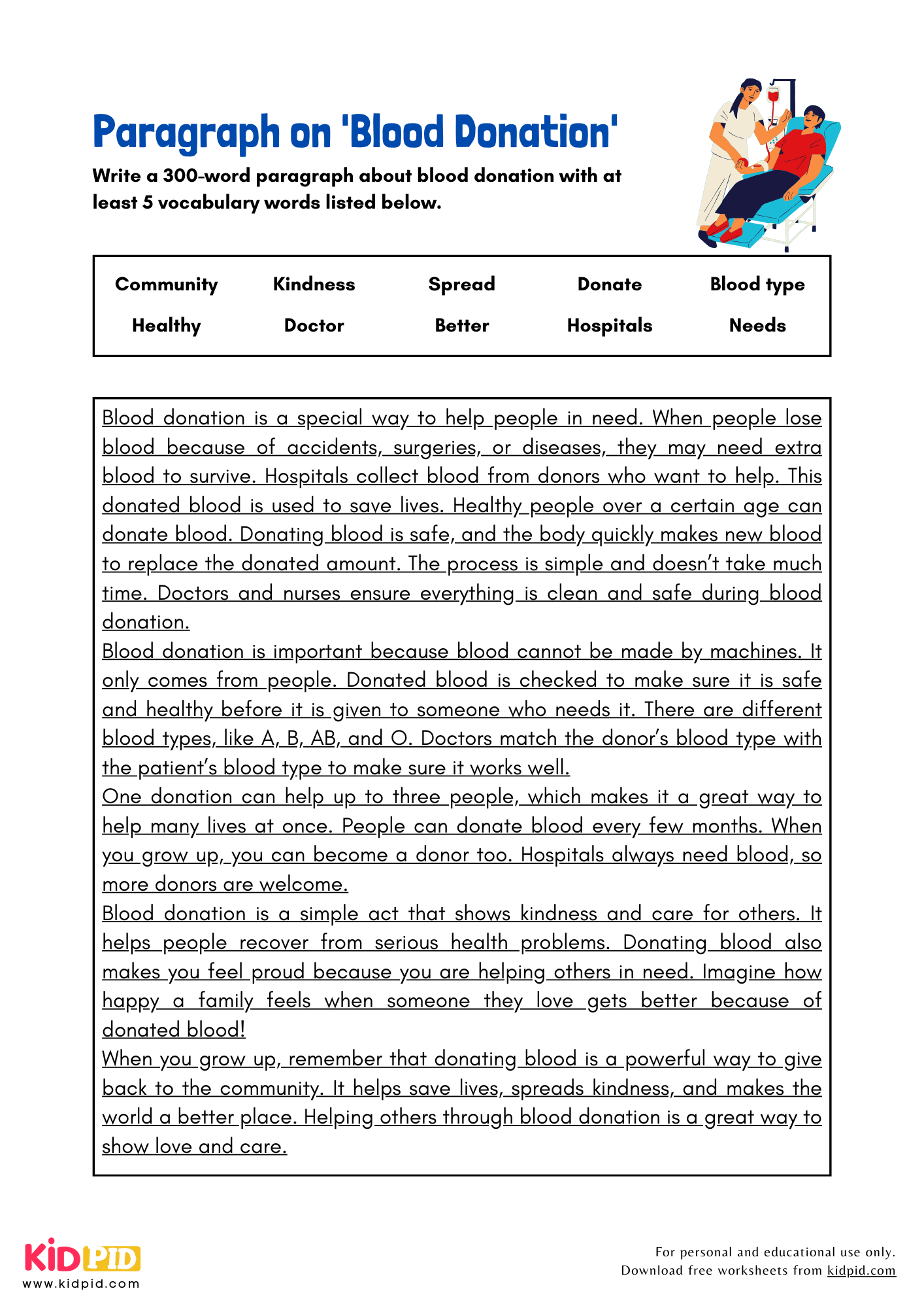 Paragraph on 'Blood Donation' - 300 Words