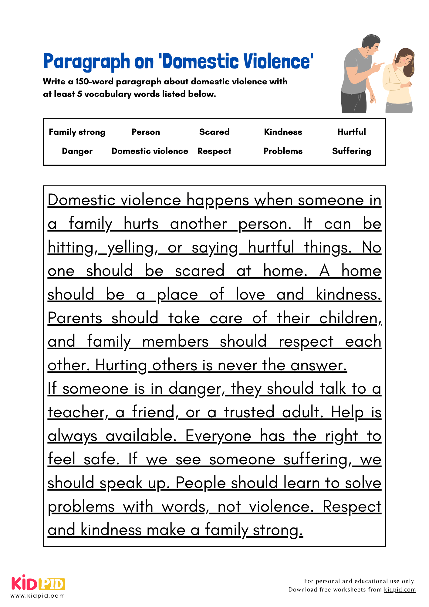 Paragraph on 'Domestic Violence' - 150 Words