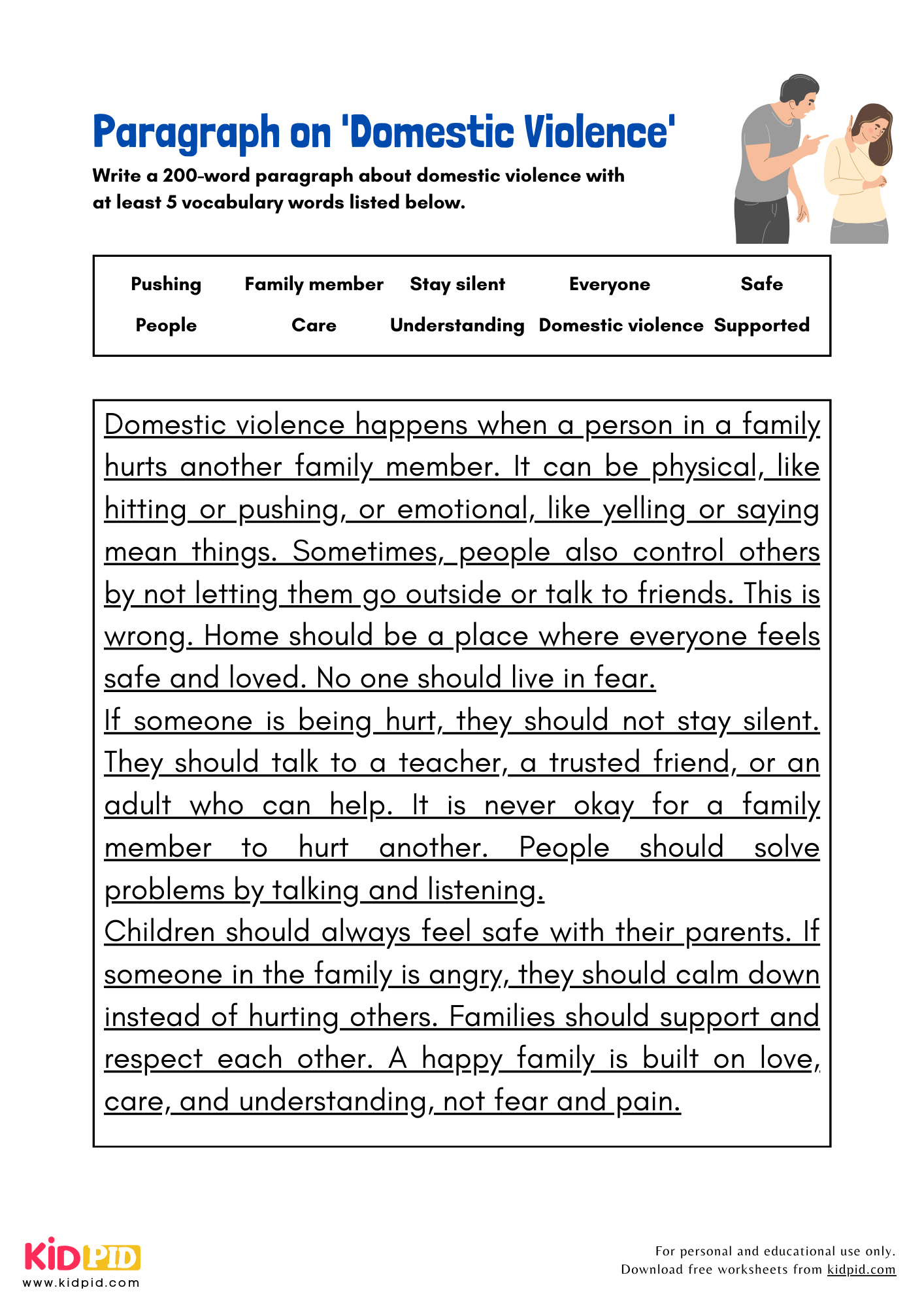 Paragraph on 'Domestic Violence' - 200 Words