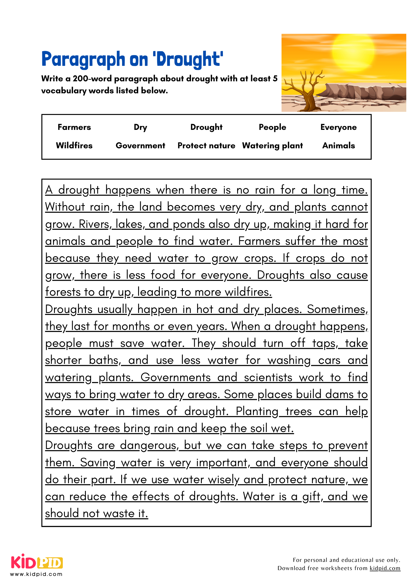 Paragraph on 'Drought' - 200 Words