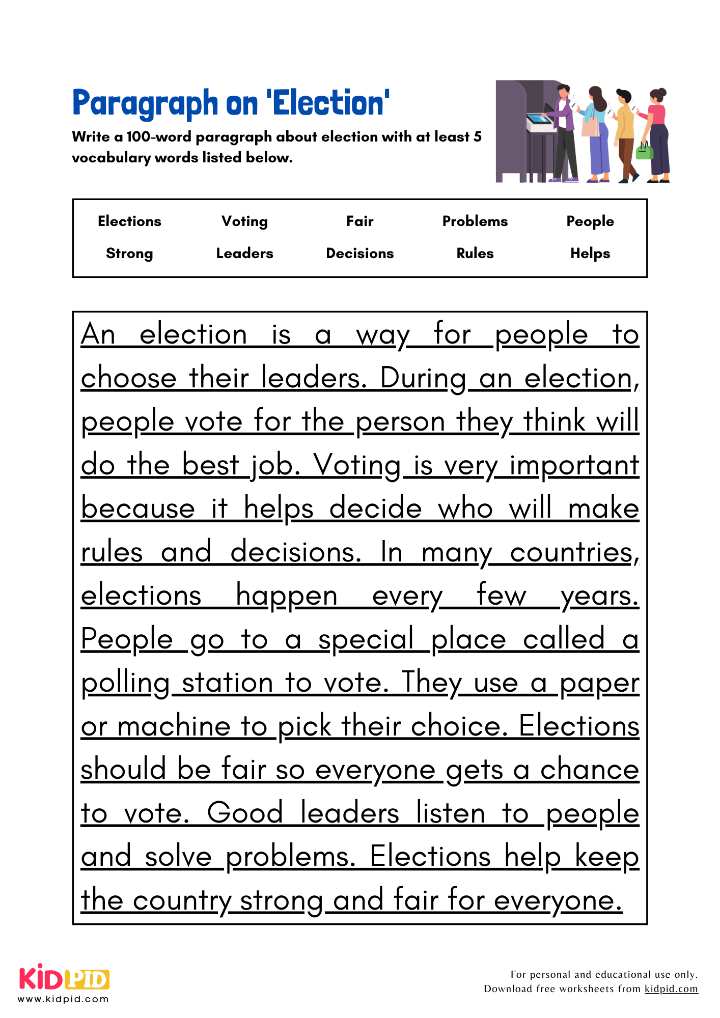 Paragraph on 'Election' - 100 Words