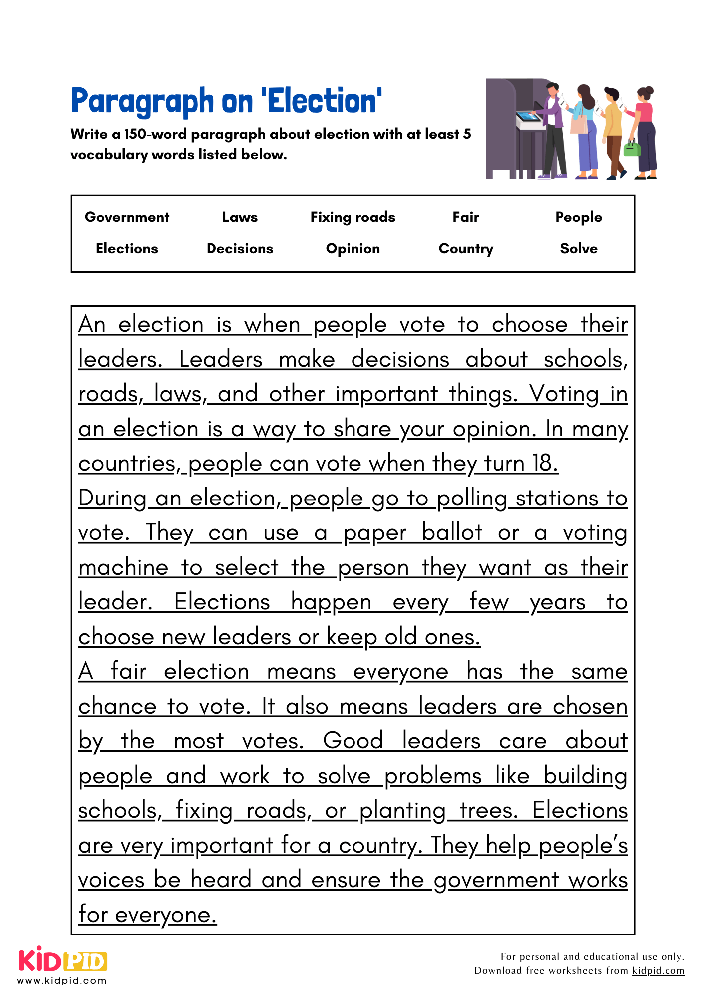 Paragraph on 'Election' - 150 Words