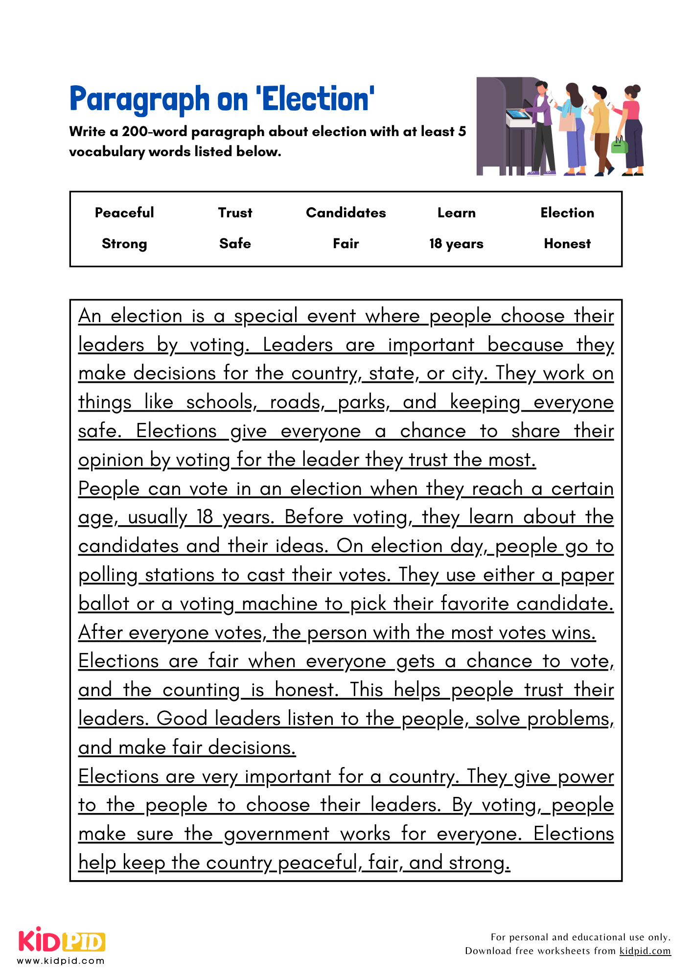 Paragraph on 'Election' - 200 Words