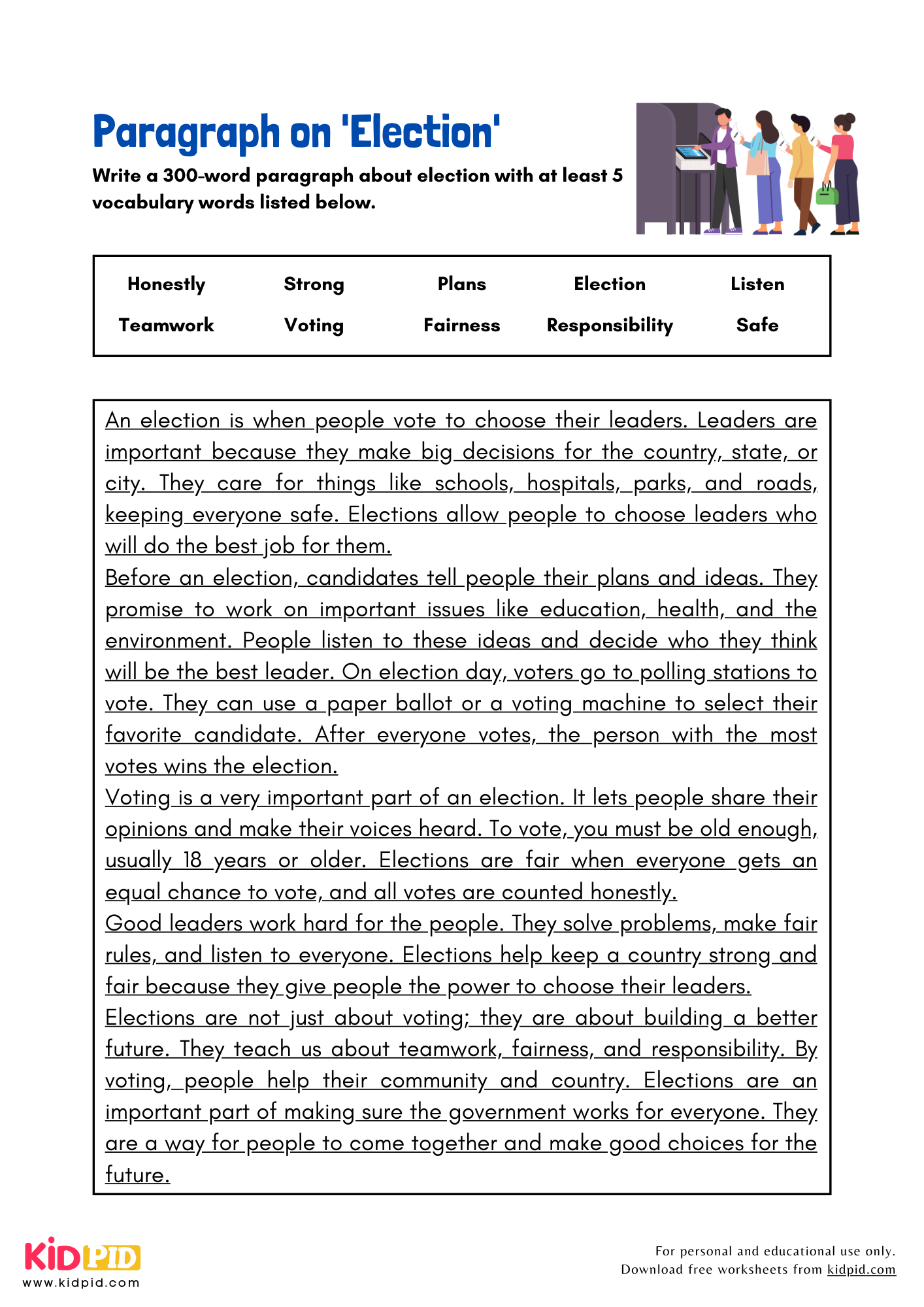 Paragraph on 'Election' - 300 Words