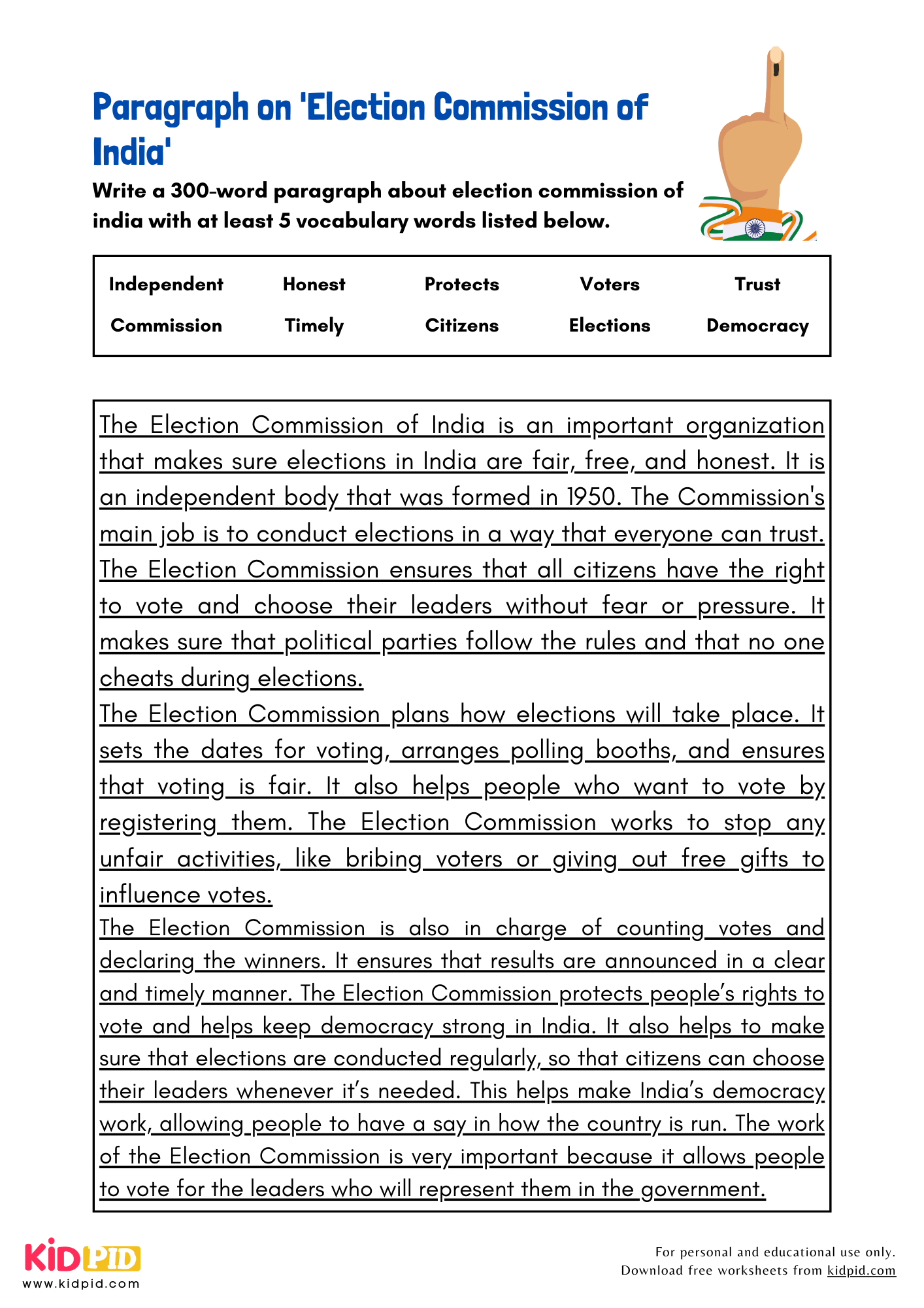 Paragraph on 'Election Commission of India' - 300 Words