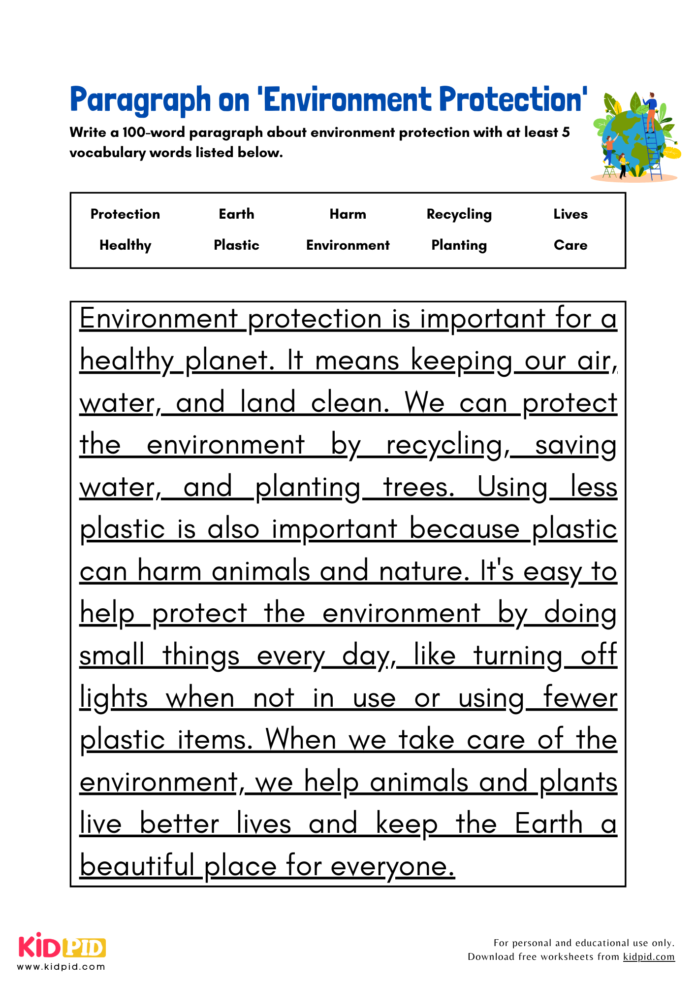 Paragraph on 'Environment Protection' - 100 Words